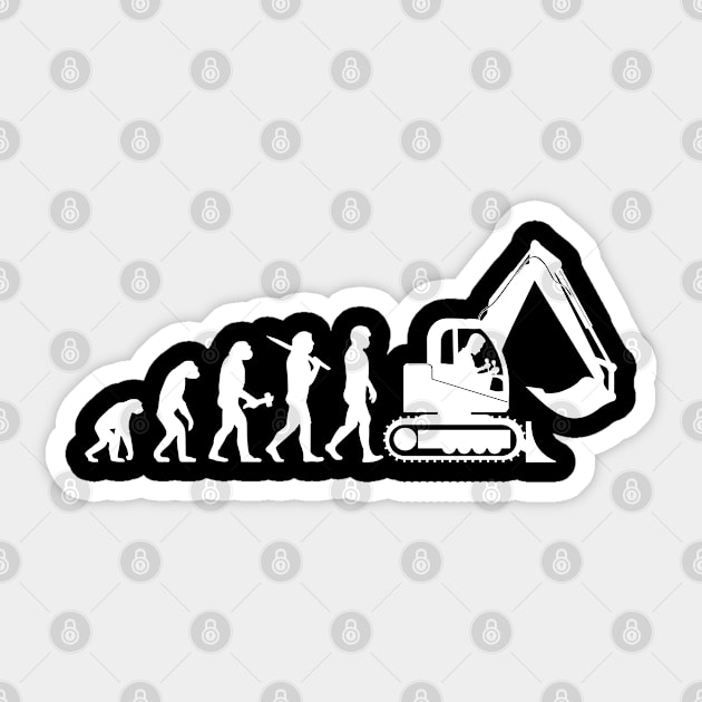 Excavator Driver Digger Gift Present Evolution Sticker by Krautshirts